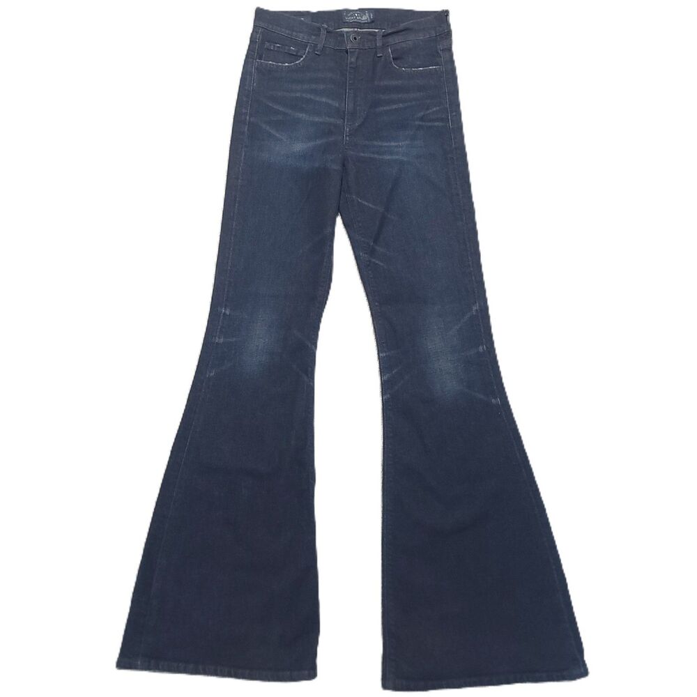Lucky Brand The Bell Flare Jeans Women 4/27 Stretch Blue Denim Pants Bell Bottom
